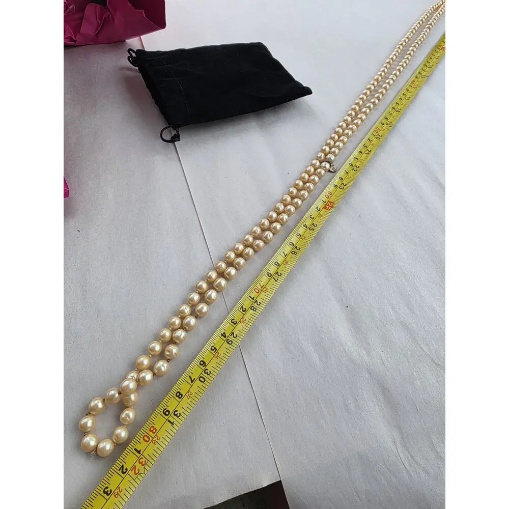 Chanel Gold-Plated Vintage 1981 Faux Baroque Pearl Necklace 64